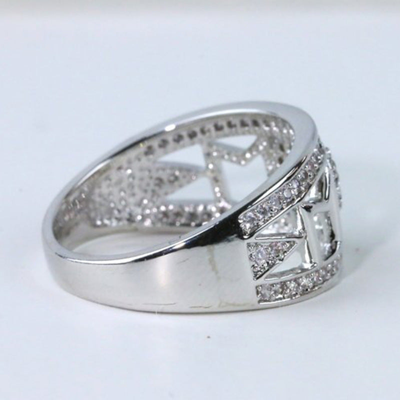 Venta al por mayor Anillos de aleación de corazón con incrustaciones de diamantes para el día de la madre